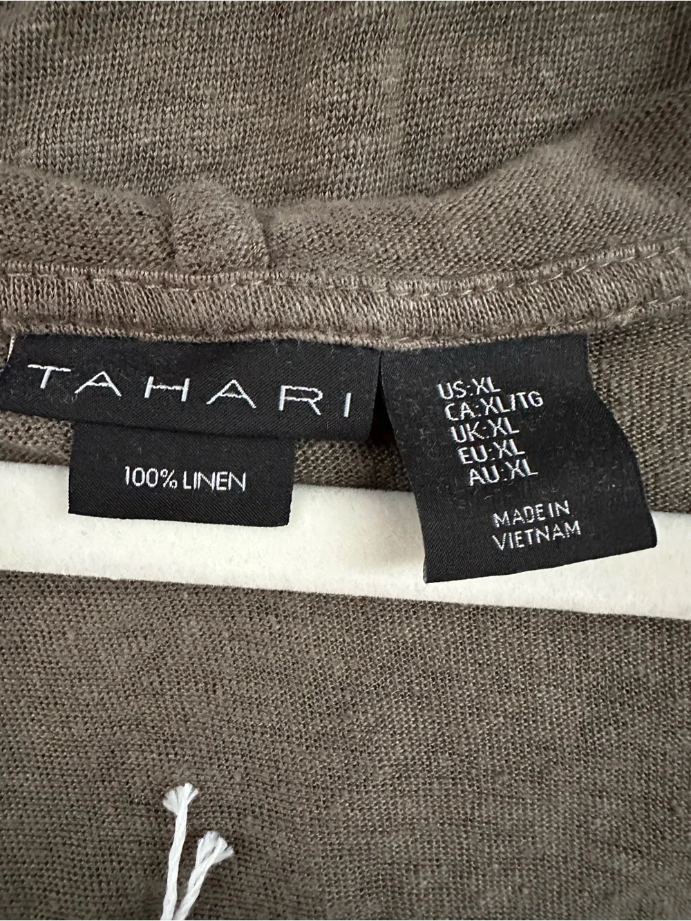 Tahari 100% Linen Hooded Cardigan - Picture 5 of 6